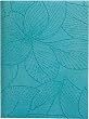 Turquoise Leaves Writing Journal, Debossed Suede Cover, Lined Pages, 5x7"