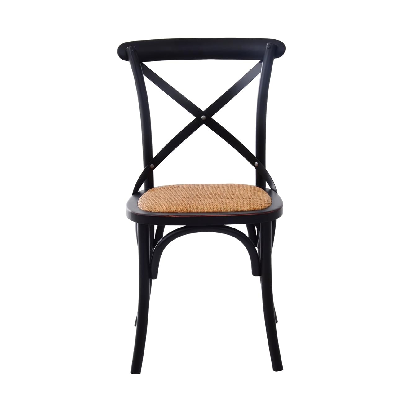 VintageStyle X Back Elm Wood Dining Chair Set of 2 (Black)