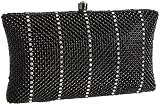 Whiting & Davis Crystal Pillow Minaudiere,Black,one size
