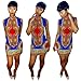Rumas® Women African Print Dress Casual Straight Bohemia Sleeveless Mini Dresses