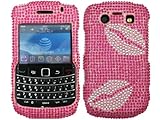 Pink Lips Bling Rhinestone Faceplate Diamond Crystal Hard Skin Case Cover f ....