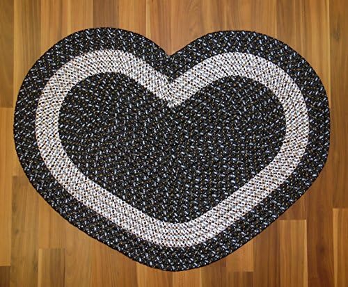 20"x 30" Heart Shaped Braided Accent Rug Blue Reversible