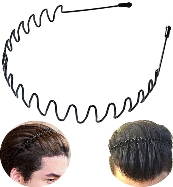 Xingzhe Metal Headbands For Men Women Hair Bands Black Fashion