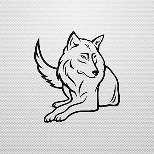 Sticker Wolf Weatherproof Motorbikes Lasting Activity Permanent Sail Black (8 X 7.46 In)