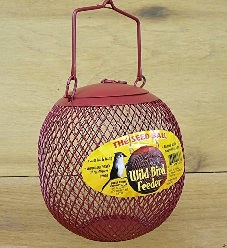 Bird Feeder Seed Ball~Sunflower Feeder~ Squirrel Proof "No Plastic No Wood" [Red Color]