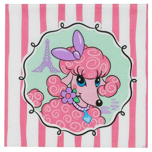 Pink Poodle in Paris Beverage Napkin (16) Party Supplies
