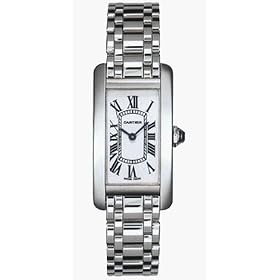 Click here to buy Cartier Tank American 18kt White Gold Ladies Watch W26019L1 by Cartier.