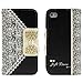 Towallmark(TM)Black Fresh Cute Flip Wallet Leather Case Cover for iPhone 4 4S