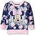 Disney Girls' Minnie Mouse Floral All Over Print French Terry Sweatshirt