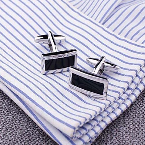Jewelryfinds Rectangular Cufflinks Cuff Retro Nail Enamel Handsome Man Series