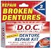 D.o.c. Denture Repair Kit Repairs Broken Dentures. Fix Breaks, Mend Cracks, Replace Loose Teeth, 11 ounces Boxes (Pack of 6)