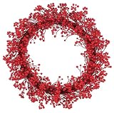24 Red Sweetheart Berry Two-Tone Christmas Wreath #XBZ825-RE/TT
