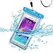 Samsung Galaxy Grand Prime G530 Case, Galaxy Grand Prime Waterproof Snowproof Dry Money Bag by iViva Hiking Boating Swimming Fishing (Blue Lightning Waterproof)