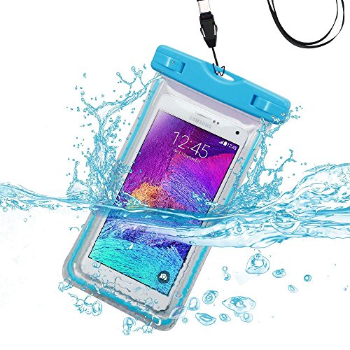 Samsung Galaxy Grand Prime G530 Case, Galaxy Grand Prime Waterproof Snowproof Dry Money Bag by iViva Hiking Boating Swimming Fishing (Blue Lightning Waterproof)