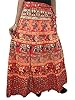 Womens Long Skirt Wrap Around Hand Block Print Cotton Wrap Skirts, City Chic