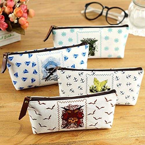 Set of 4 - ANFIMU Cool Pirate Theme Memories Pastorable Pen Pencil Stationery Pouch Bag Case