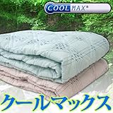 吸汗・速乾・涼感効果で朝までサラッと快適!クールマックスしじら敷きパッド【ダブル:ピンク】洗濯機丸洗いOK!