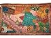 Eastern Magic Brown Gold Bead Vintage India Decor Sari Tapestry Wall Hanging Throw 70x44