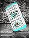 Galaxy J1 2016 Release Case, Galaxy Express 3 Case, Style4U Studded Rhinestone Crystal Bling Hybrid Armor Case for Samsung Galaxy J1 2016 / Galaxy Amp 2 / Express 3 with 1 Stylus [White/Teal]