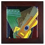 Gris - Guitar on a Table Ceramic Trivet & Wall Decoration