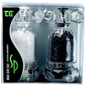 T&G Tap Pepper and Salt Mill Gift Set, Acrylic, 115 mm