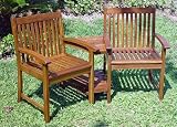 Conversation Chairs for Outdoors (Acacia) (35H x 62.25W x 23.5D)