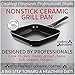 Cooking Pleasures Hard Annodized Square Nonstick Ceramic Grill Pan, 11-inch