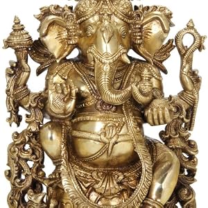 Intricate Brass Ganesh Statue
