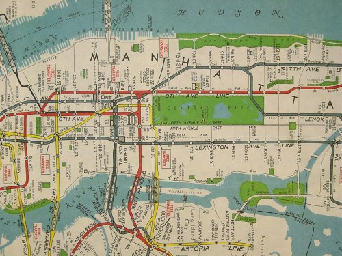 New York Subways Gift Wrap or Decoupage paper,vintage look poster print