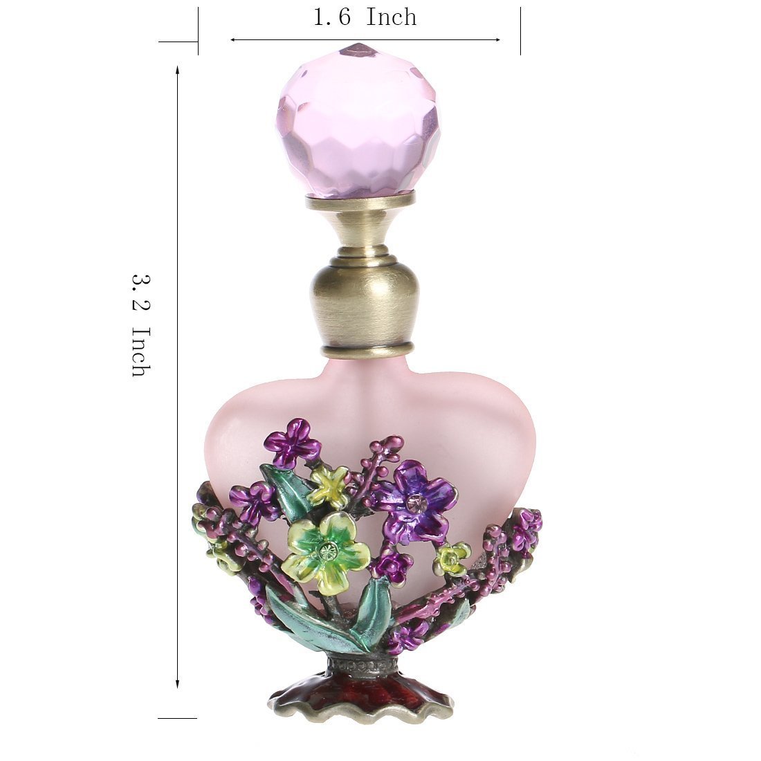 H&D Vintage Magical Violet Refillable Empty Crystal Perfume Bottle