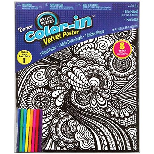 DARICE 106-5937 Geometric Velvet Poster, 16 by 20-Inch