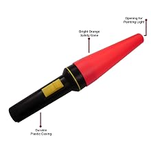 Dorcy 41-1482 Deluxe Signal Wand Flashlight with Safety Cone, 30-Lumens, Black Finish