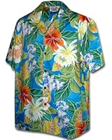 Tropical Floral Cereus Plumeria Hibiscus Hawaiian Shirt