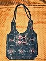 Boho Banjara Gypsy India Blue Black Sari Handbag Purse Totes