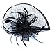 AM CLOTHES Womens Formal Party Cocktail Flower Feather Headband Fascinator Black