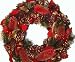 Artificial Christmas Wreath - 38cm dia, Large Red Pine Cones and Berries