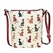 Signare White Womenâ€™s Tapestry Lightweight Top Zip Cross Body Bag Sling Bag with Adjustable Strap in Owl Design (Sling -OWL)