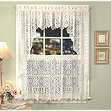 Lorraine Home Fashions Hopewell Lace Window Valance, 58-Inch by 12-Inch, Cream