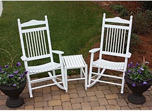 Dixie Seating 3 pc. Spindle Rocking Chair Set with Side Table -