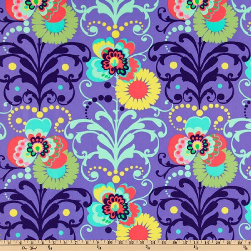 Amy Butler Love Paradise Garden Periwinkle Fabric By The Yard