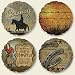 Heading West Round Assorted Tumbled Stone Coaster Set of 4, Highland Graphics