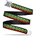 Buckle-Down Seatbelt Belt - Geomteric2 Black/Red/Yellow/Green - 1.5