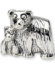 Reflections Beads Silver Bear with Cub Animal Bead