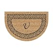 Monogrammed Doormat with Black Border - U (23.5x35.5" Round)