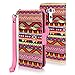 LG G3 Case, LG G3 Flip Case - E LV LG G3 Deluxe PU Leather Folio Wallet Full Body Protection Case Cover for LG G3 (D830, D851, VS985, D850) with 1 Stylus - Colorful Tribal