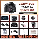 Canon EOS Rebel T3 (1100d) 12.2 MP CMOS Digital SLR Camera Sports Kit with  ....