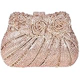 Fawziya&reg; Bling Rose Clutch Purse Women Flower Rhinestone Crystal Evening Bag