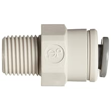 Celcon Push-to-Connect Tube Fitting, Acetal Copolymer, Straight Adapter, Tube OD x NPT Male