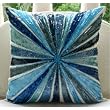 Aqua Illusion - Decorative Pillow Covers - Silk Pillow Cover Embellished with Beads & Sequins