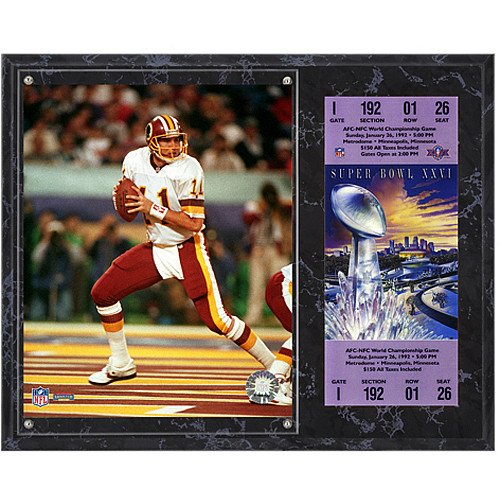 Mounted Memories Washington Redskins Super Bowl XXVI Mark Rypien Plaque with Replica Tickets